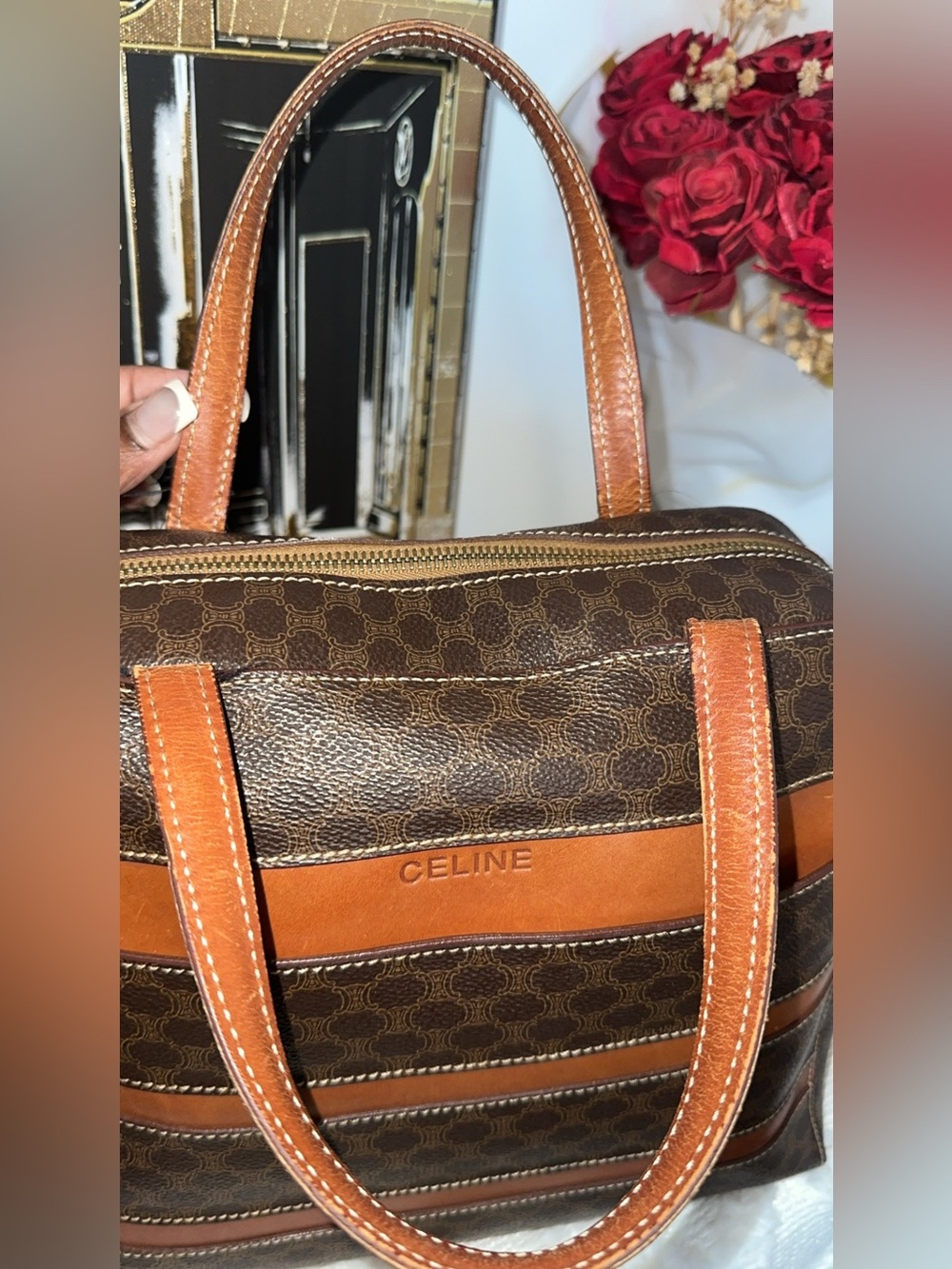 Celine Brown & Tan Signature Coated Canvas Briefcase - Picture 3 of 10